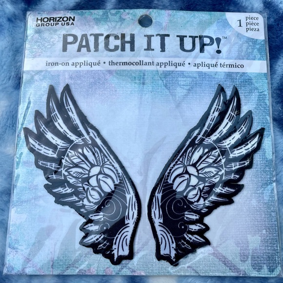 NIP Iron On Black & White Flying Wings Patch - Picture 1 of 4